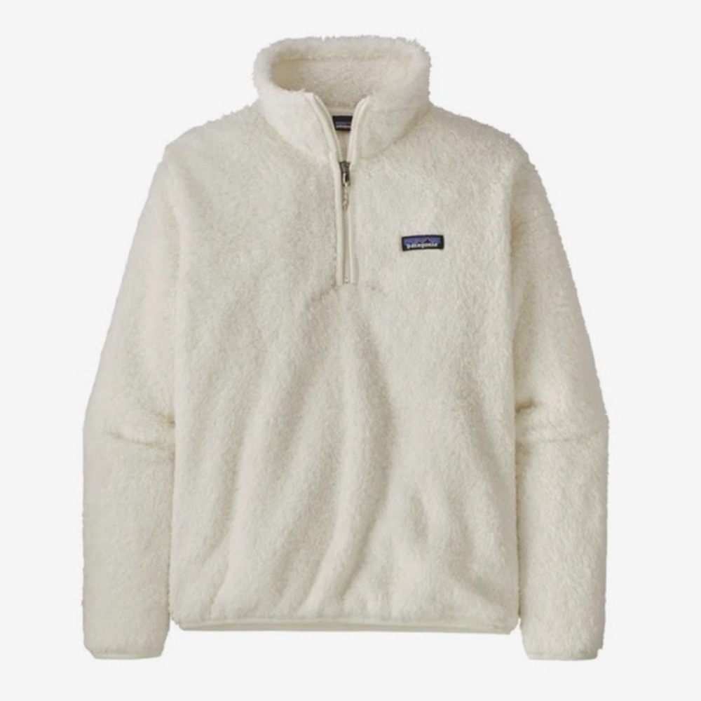 Patagonia los gatos 1/4 quarter zip Sherpa sweatshirt birch white